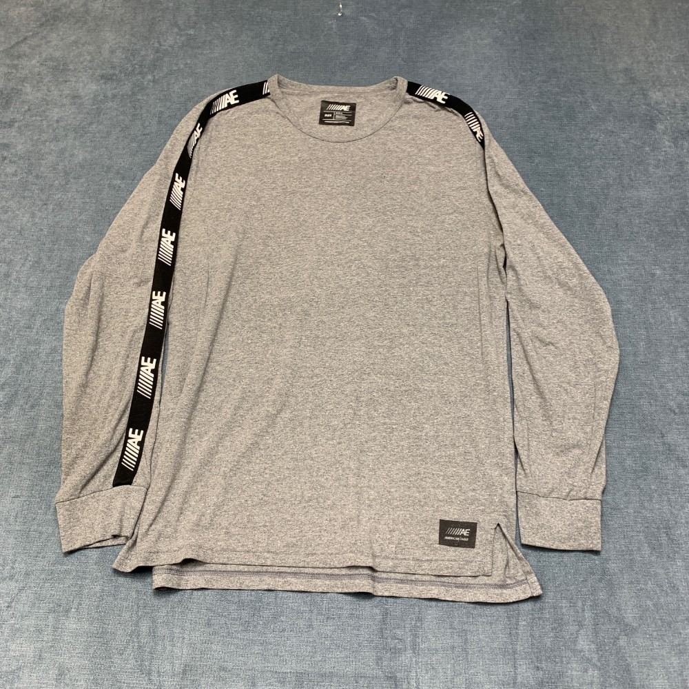 American Eagle Outfitters Flex Shirt Mens Medium Gray Long Sleeve Streetwear